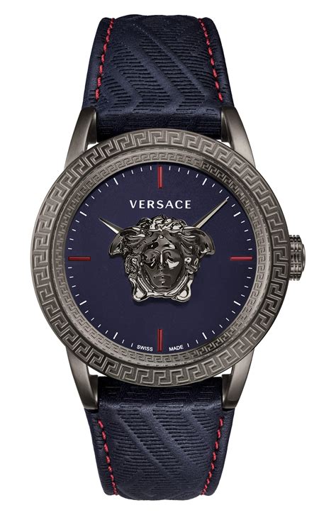 Versace Leather Strap Watches for Men 